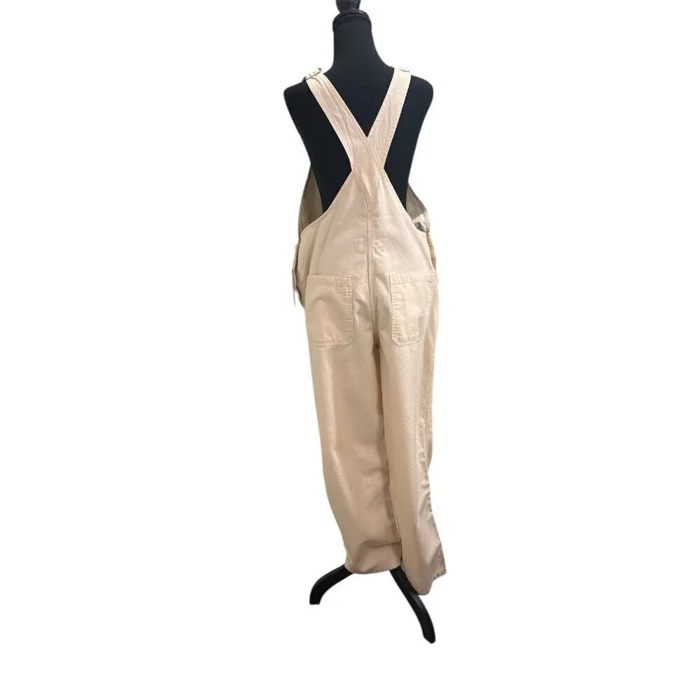 Everlane Bone Canvas Bib Overalls Womens 6